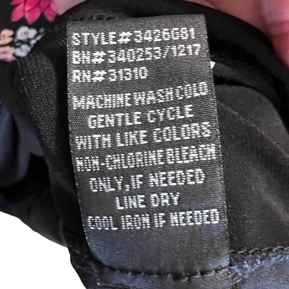 I.N. Studio Women Black Floral Drape Overlay Sleeveless Scarf Sheath Dress Sz 1X - Picture 7 of 12